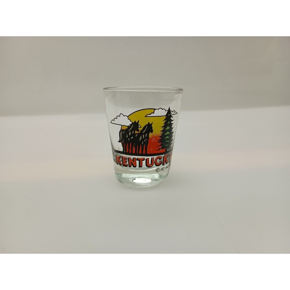 Kentucky State Horse Tree Sunset Sun 2" Shot Glass Drinkware